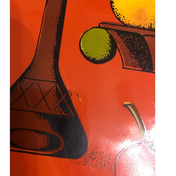 Orange VTG Pop Art Serving Tray 13”Japan Bottle, Fruit, Skeleton Key MCM SEE PIC - Picture 3 of 4